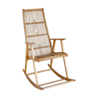 Rocking Chair Mid Century rattan, Germany, 1960 s