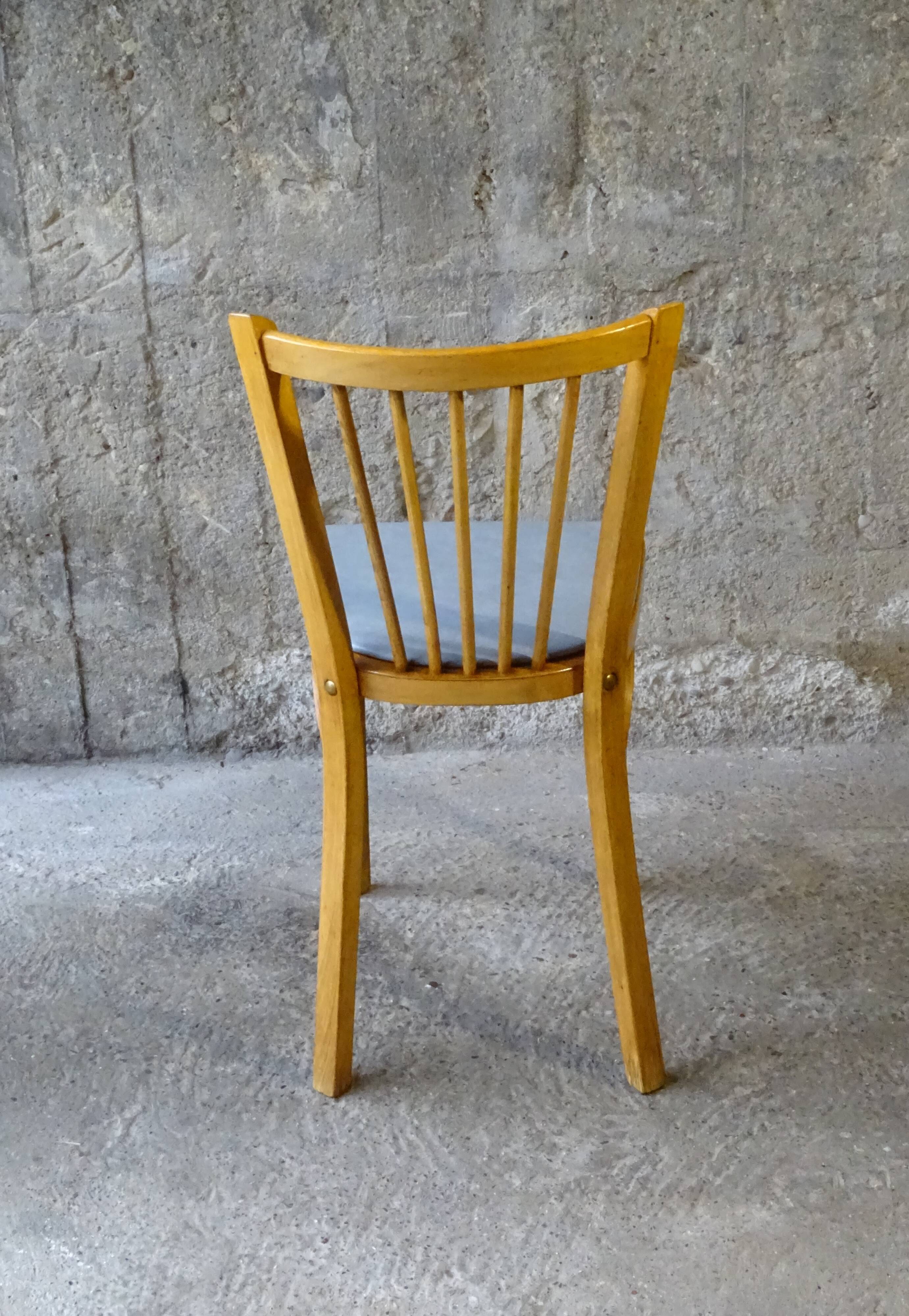 Set de 2 chaises baumann bistrot n°53 skaï gris