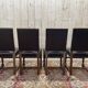 Suite de 4 chaises de style Louis XIII en cuir