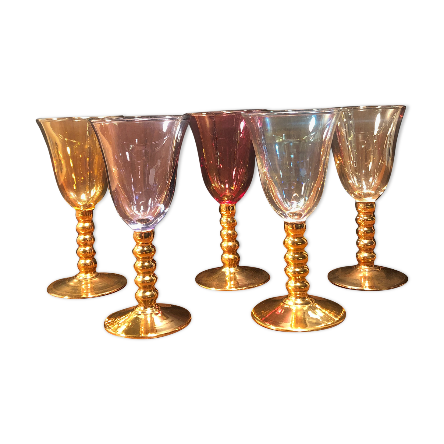 Lot de 5 verres à pied