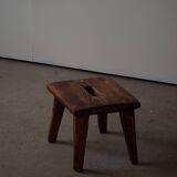 Wabi Sabi stool in solid pine, handmade by a Danish cabinetmaker, 1960s.