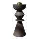 Totem lamp in chamotte black stoneware