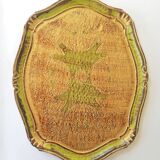 Vintage Italian carved wooden tray