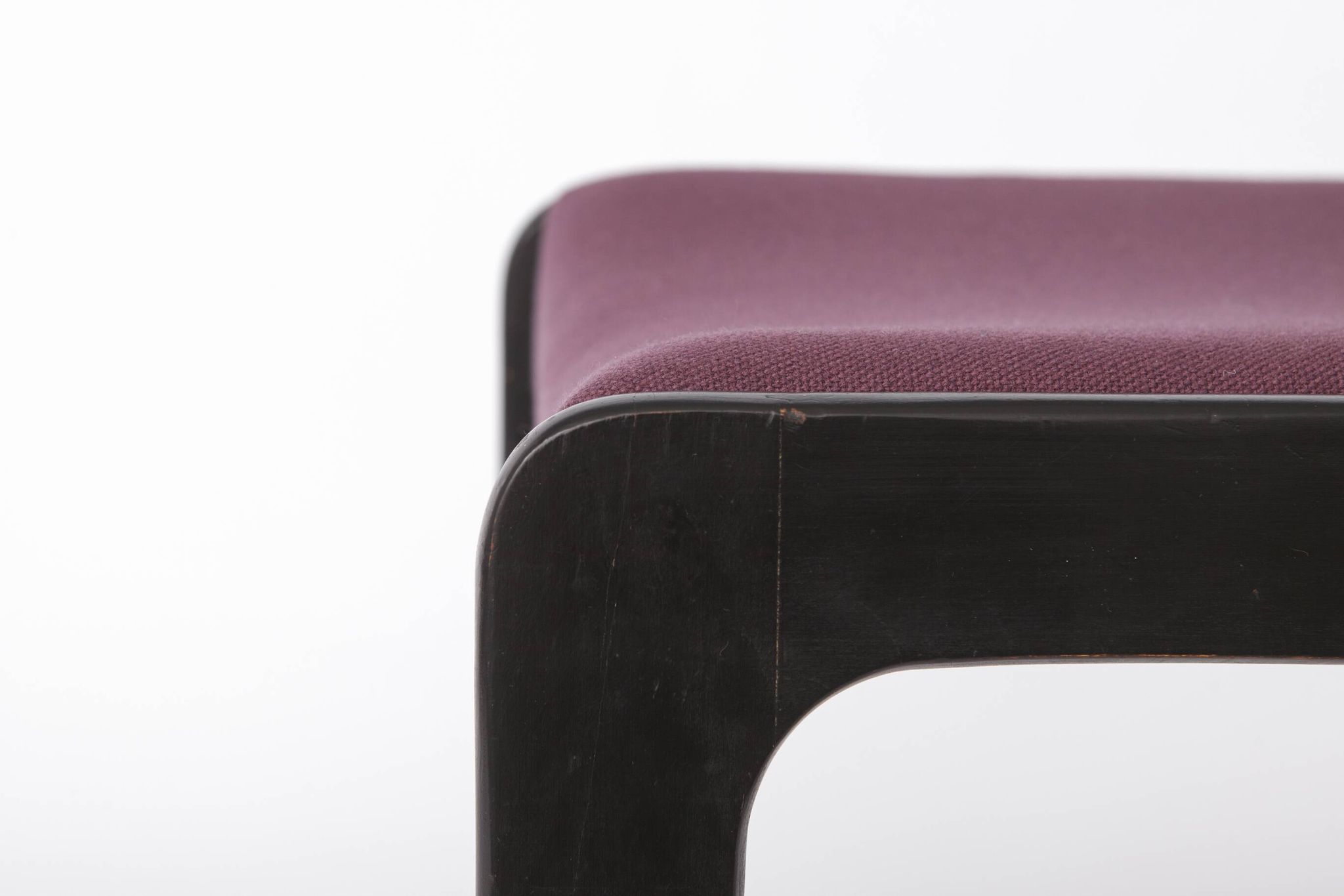 1 of 6 Vintage German Dining Chair, 1950s–1960s, Black Beechwood, Pastel