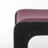 1 of 6 Vintage German Dining Chair, 1950s–1960s, Black Beechwood, Pastel