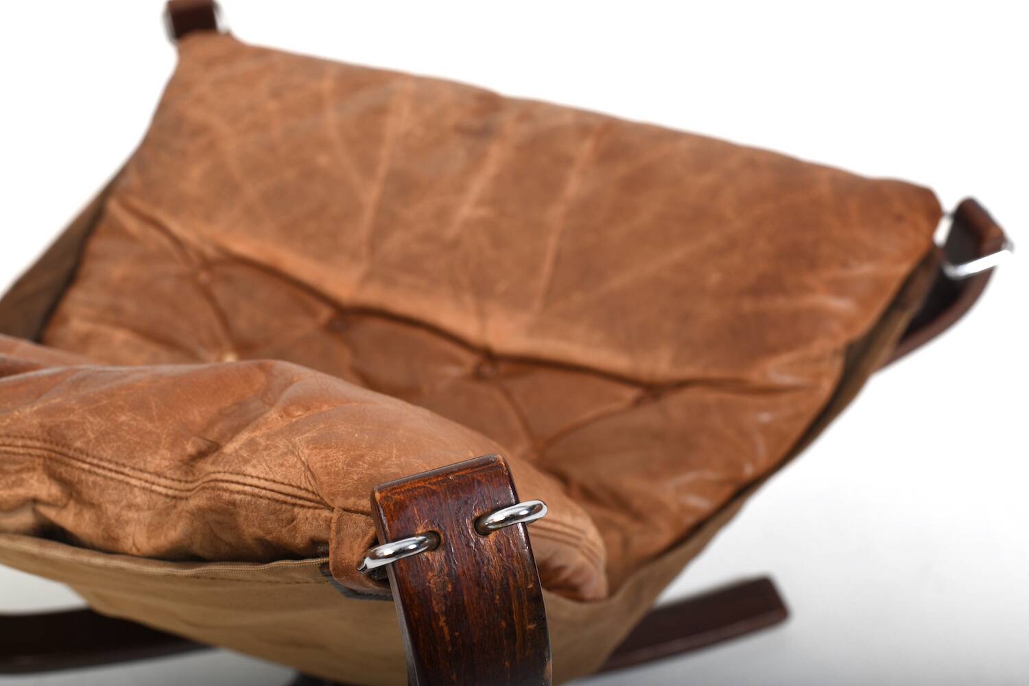 Sigurd Ressell Cognac Leather Falcon Chair 1970s