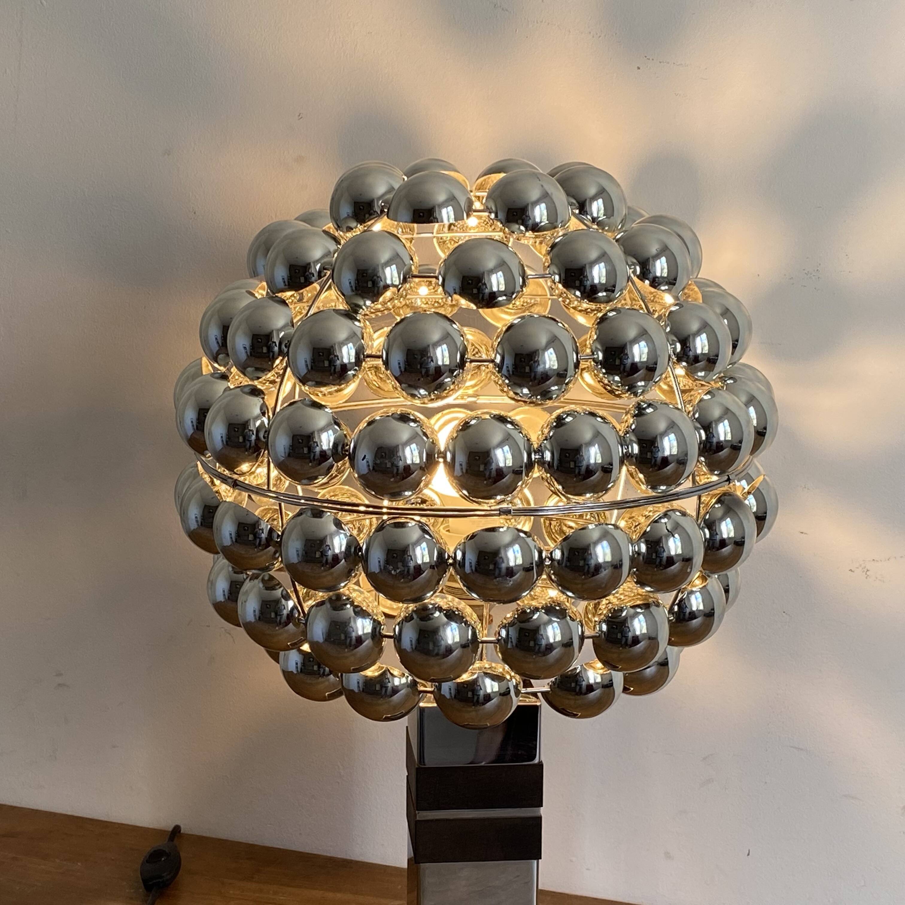 Large Sputnik lamp. 1970. Space age.