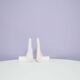 Set of 2 white porcelain hand bookends