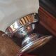 Modernist art deco suspension ceiling lamp in glass and chromed metal