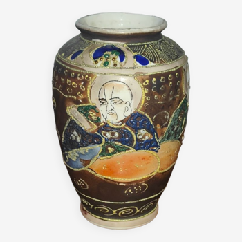 Vase miniature satsuma Japon en porcelaine émaillée cloisonnée