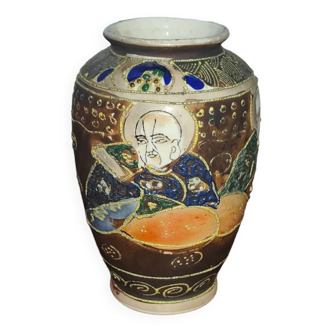 Vase miniature satsuma Japon en porcelaine émaillée cloisonnée