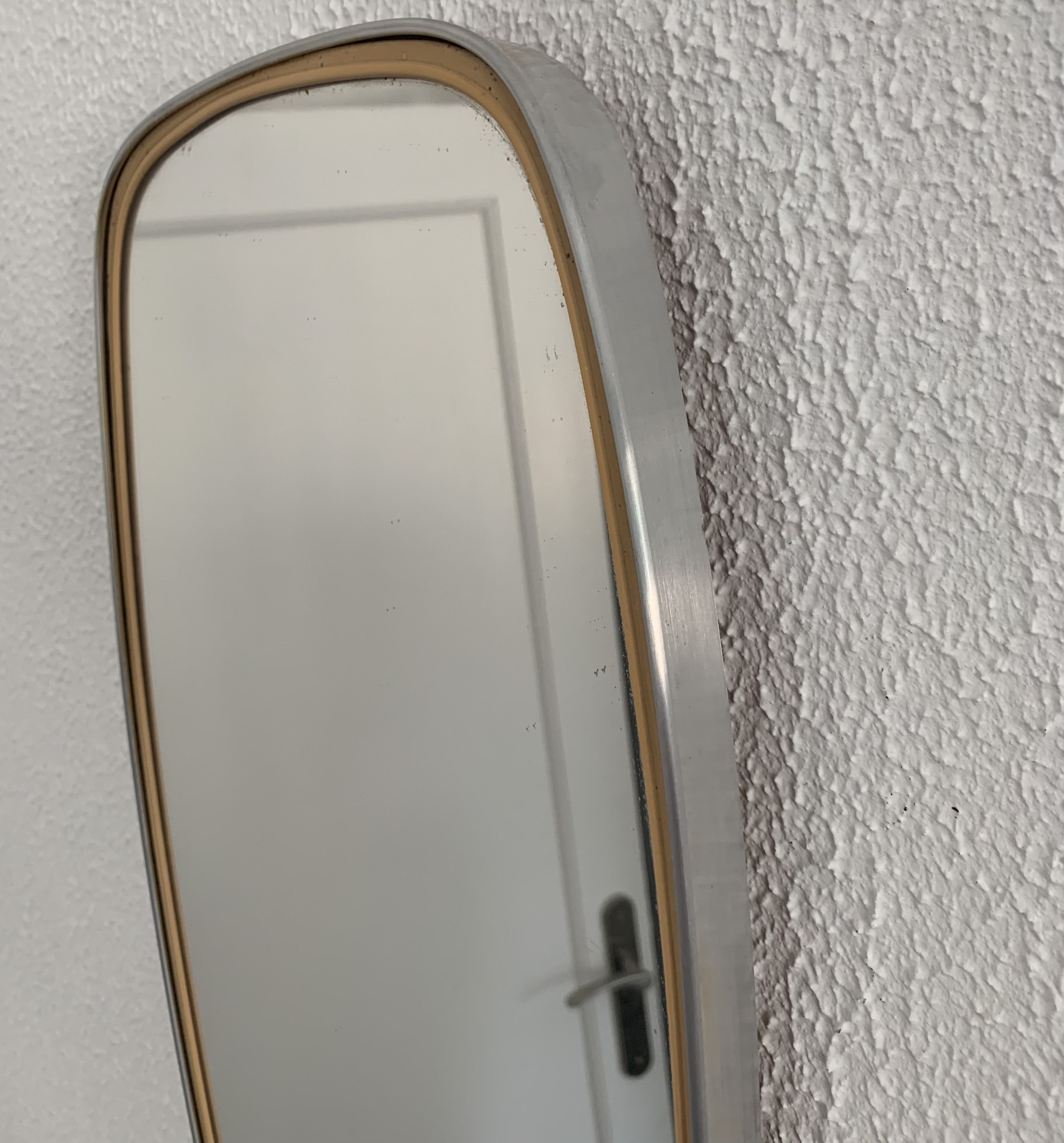 Vintage mirror 1960 asymmetrical mirror - 46 x 24 cm