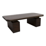 Brutalist style coffee table 1960 rectangular with cut corners