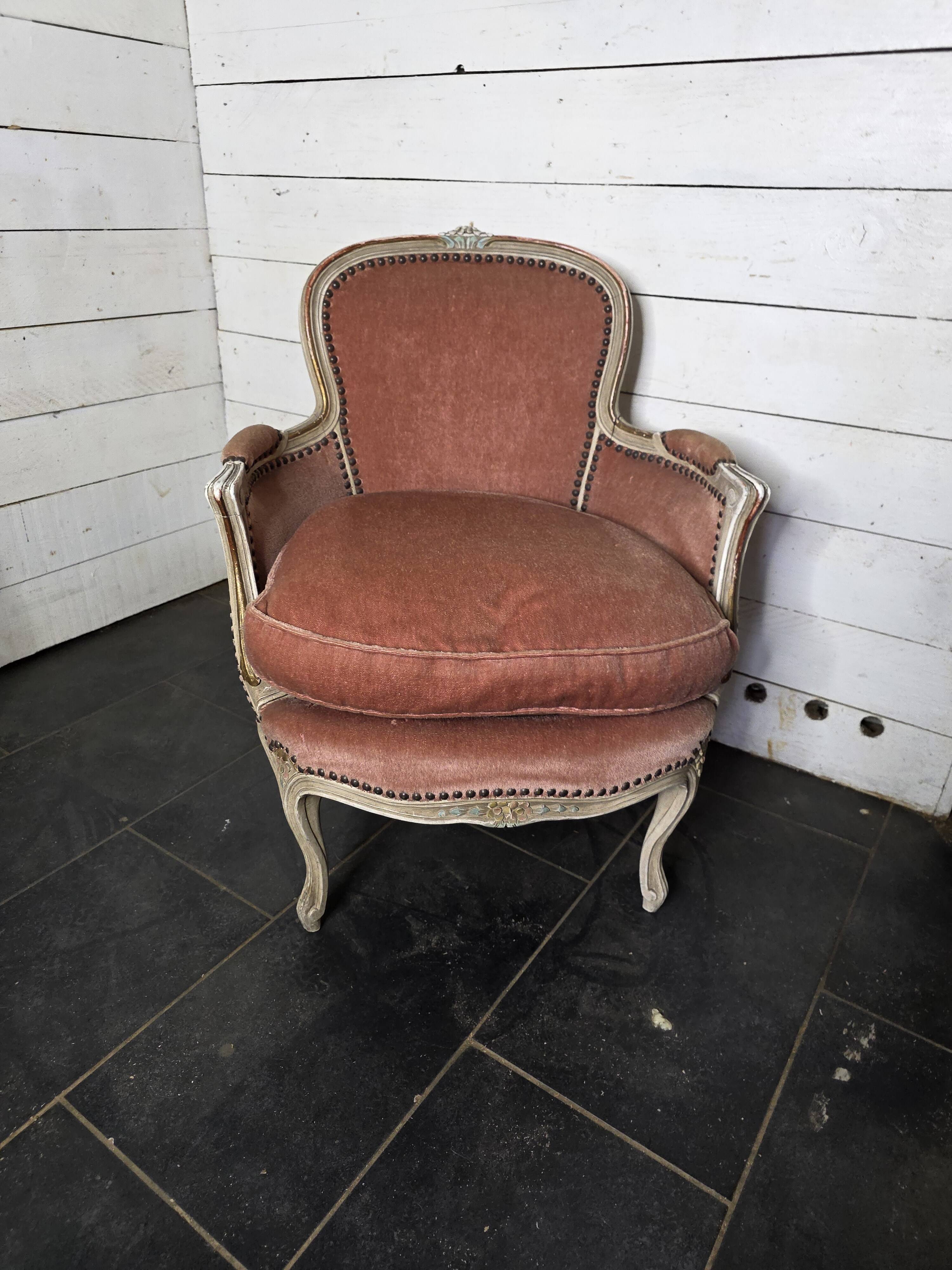 Louis XV style cabriolet armchair