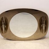Miroir en verre italien à deux tons avec appliques en verre
