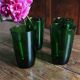 Un lot de 4 grands verres Vereco vert vintage