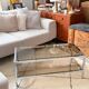 Table Basse Vintage Chrome & Verre Fumé (Style Belgo Chrom)