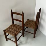 Child's chair made of wood and rope