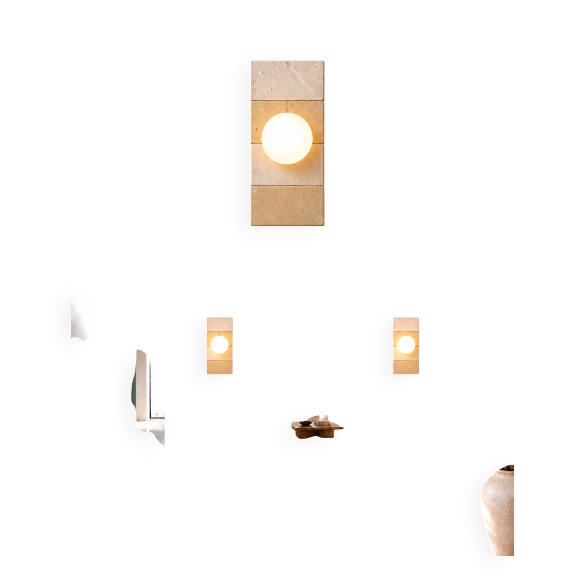 Ceramic zellige wall light