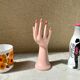 Vase baguier hand ceramic vintage pink 70s