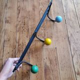 Vintage coat hook with multicolored balls