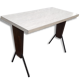 Rare table Bistro formica and mahogany of the Normand workshops