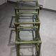 Vintage nesting table, green in colour.
