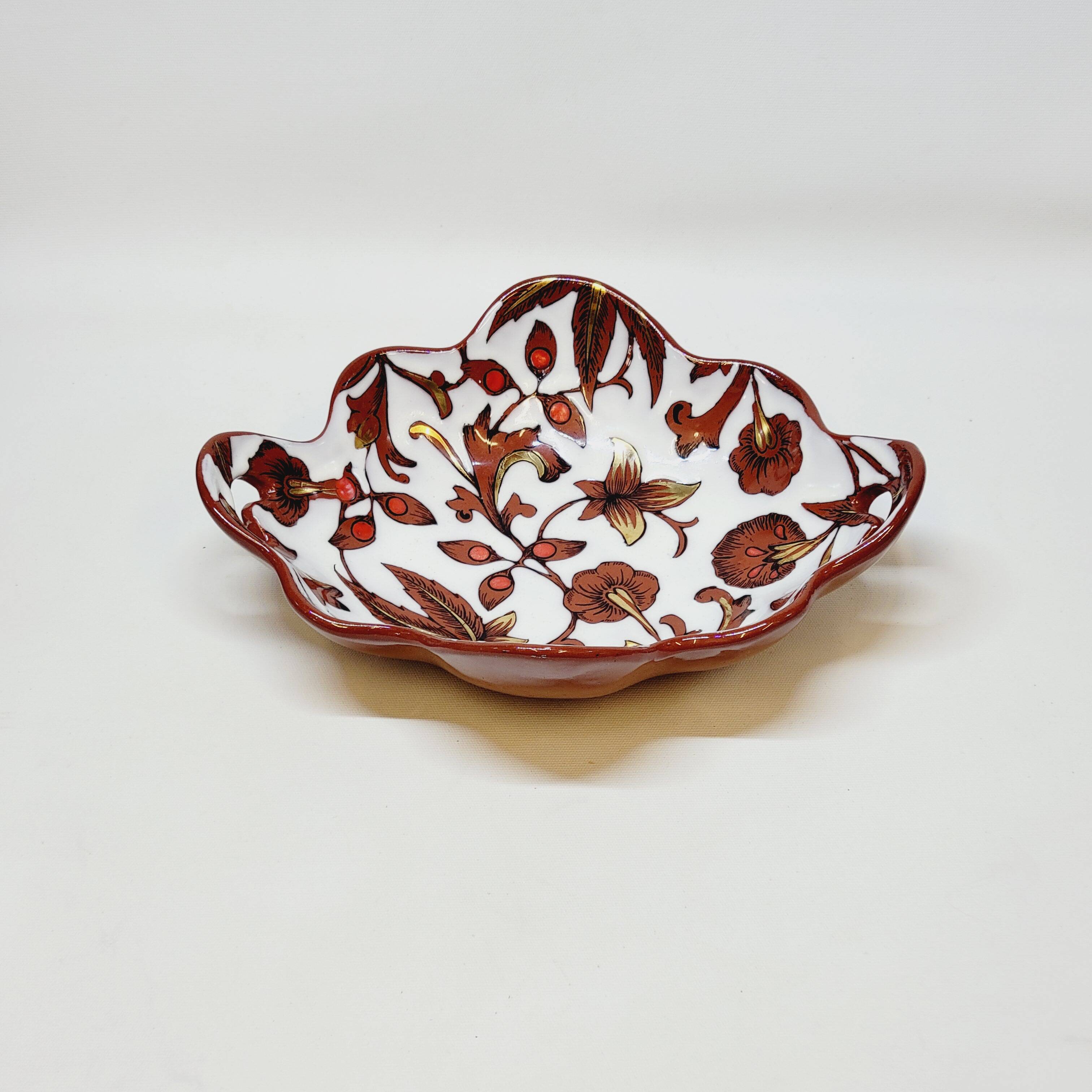 Longwy Cloisonné Enameled Basket Empty Pocket Cup Flowers Fe