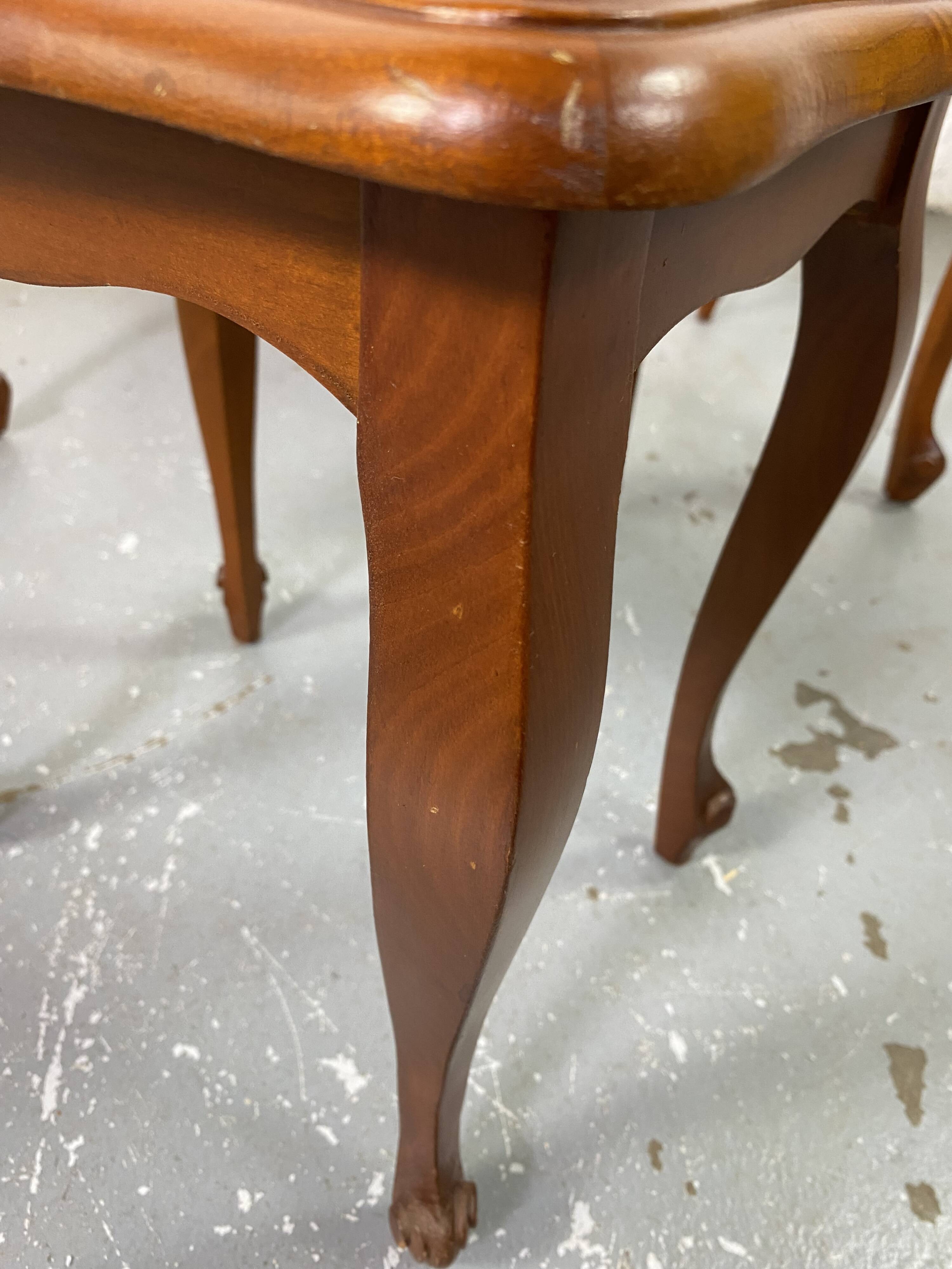 Vintage Louis XV style nesting tables in cherry wood