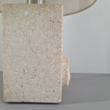 French sculpture lamp in white stone, 60s