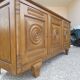 Solid oak sideboard, brutalist and Art Deco work, mid-century.