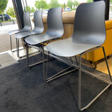 Set of 4 grey polycarbonate chairs