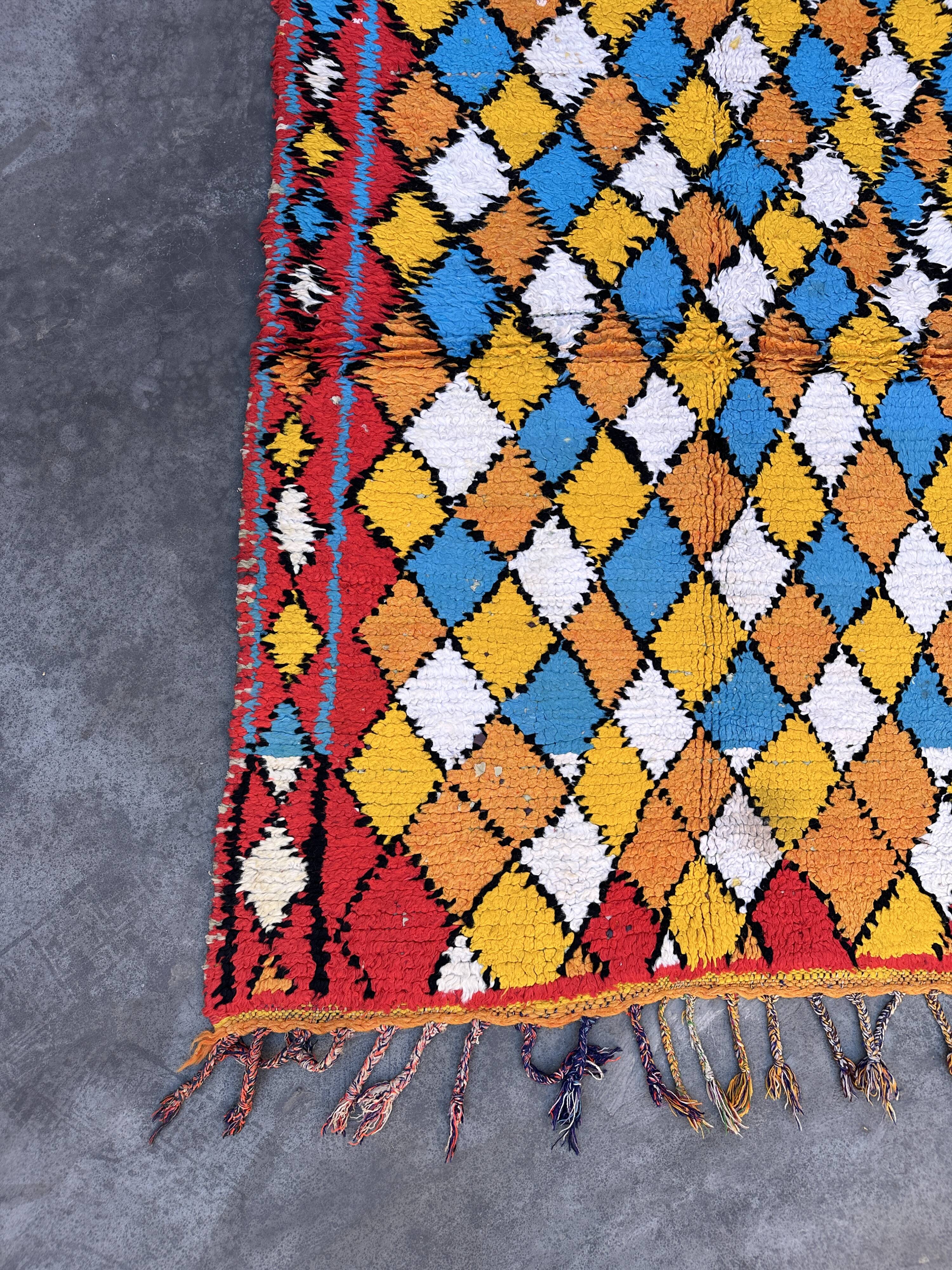 Tapis Marocain Boucherouite coloré - 107 x 191 cm