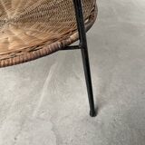 Round wicker coffee table from the 60s