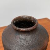 Brutalist vase from the mid-century German studio pottery by Gerhard Liebenthron, 1974.