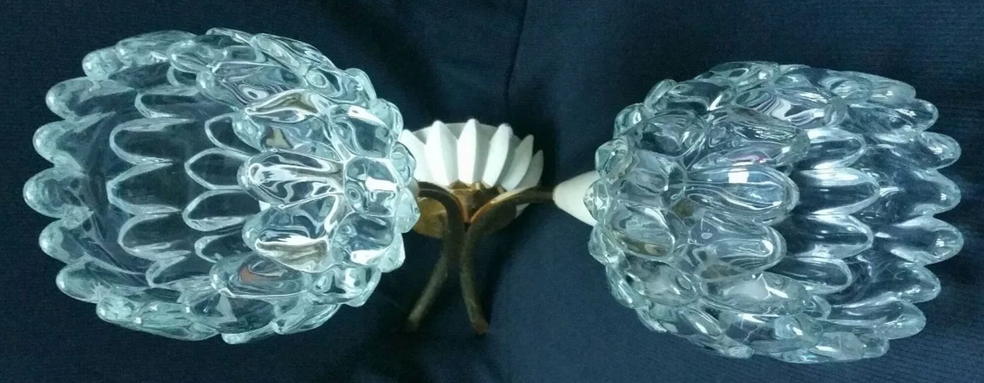 Applique artichauts métal doré et verre