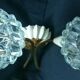 Applique artichauts métal doré et verre