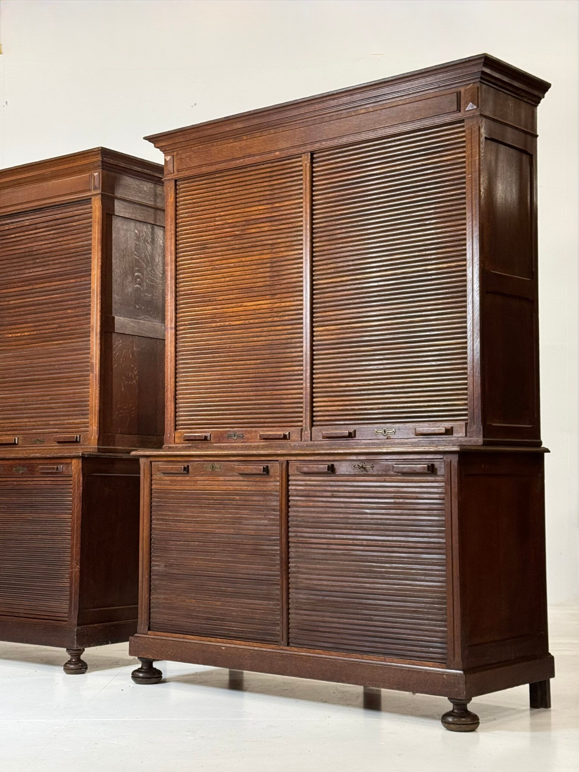 2 x oak filing cabinets ca. 1900