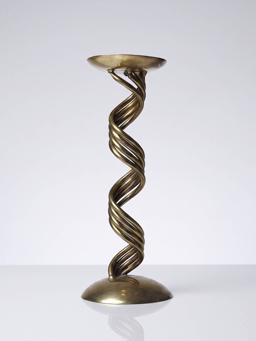 Twisted brass candlestick "Barley Twist" Mid-Century modern, 1950-1970
