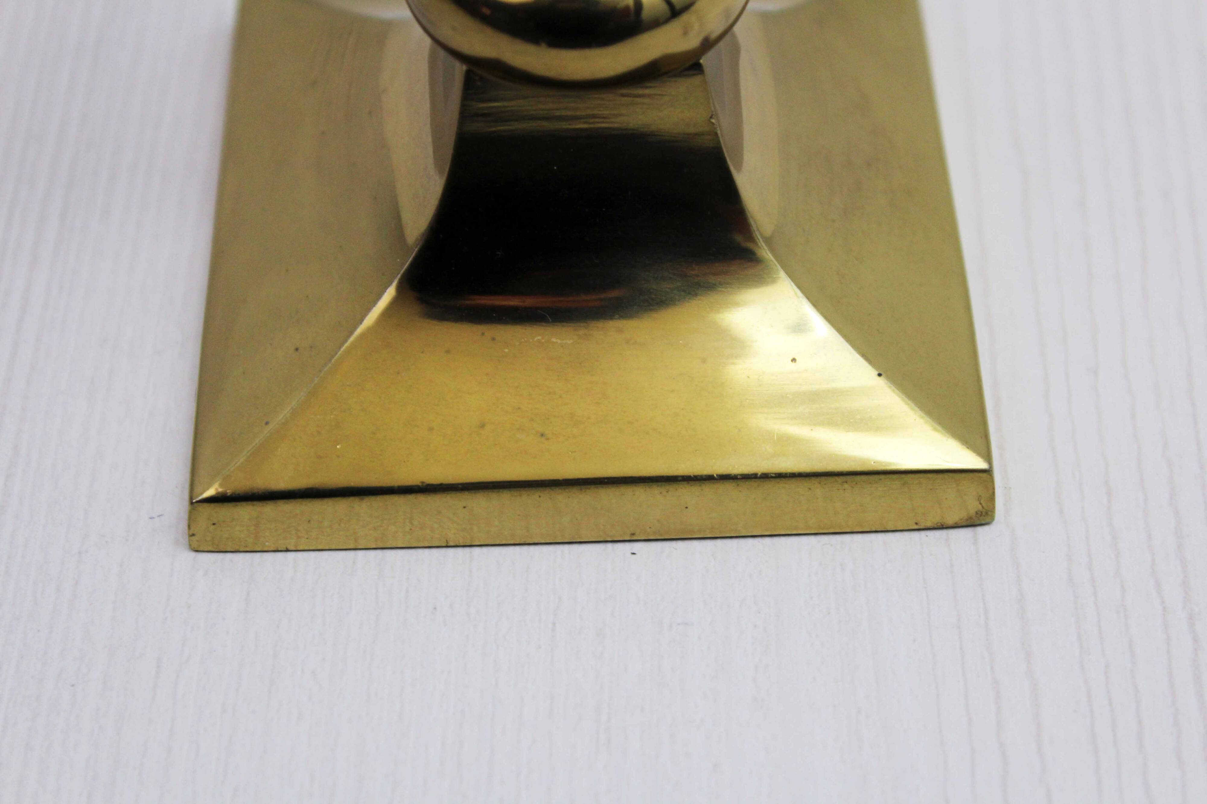 Lucite and brass candle holder 1970