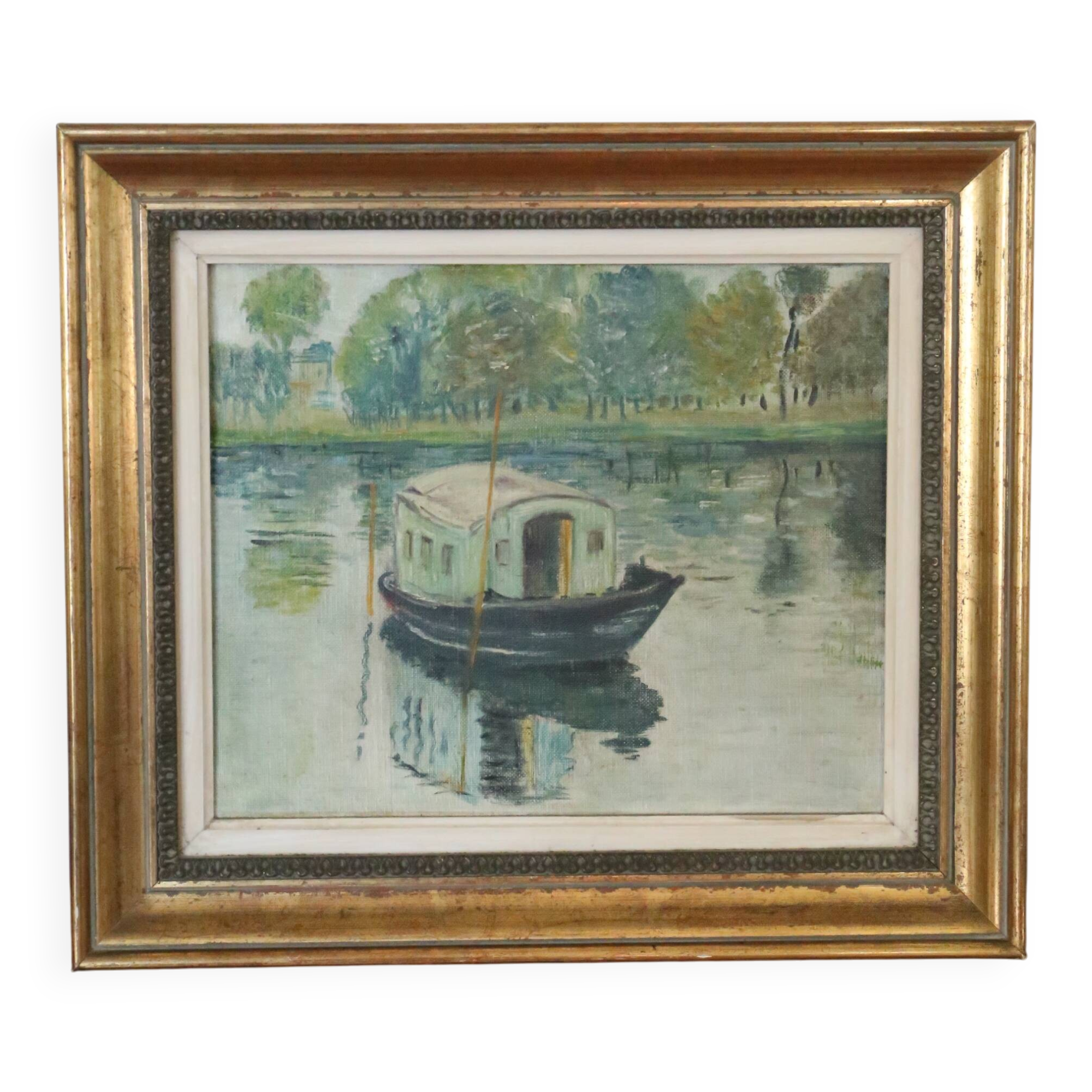 Oil painting on canvas, study work based on Monet.