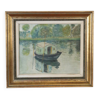 Oil painting on canvas, study work based on Monet.