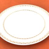 1950s set of 6 cheese/dessert plates, earthenware with gold frieze decoration.