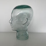 Mannequin head with glass hat