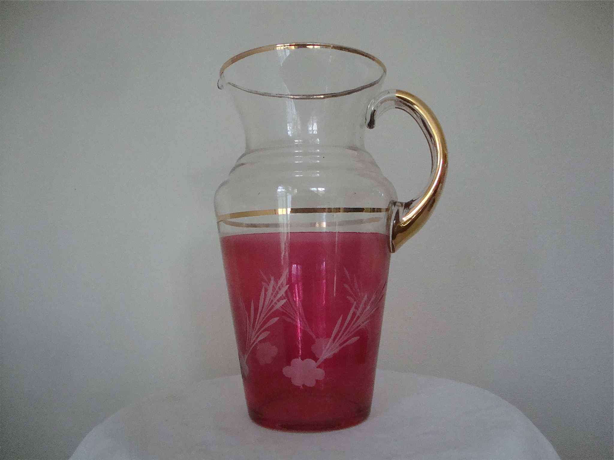 Large blown glass carafe vase