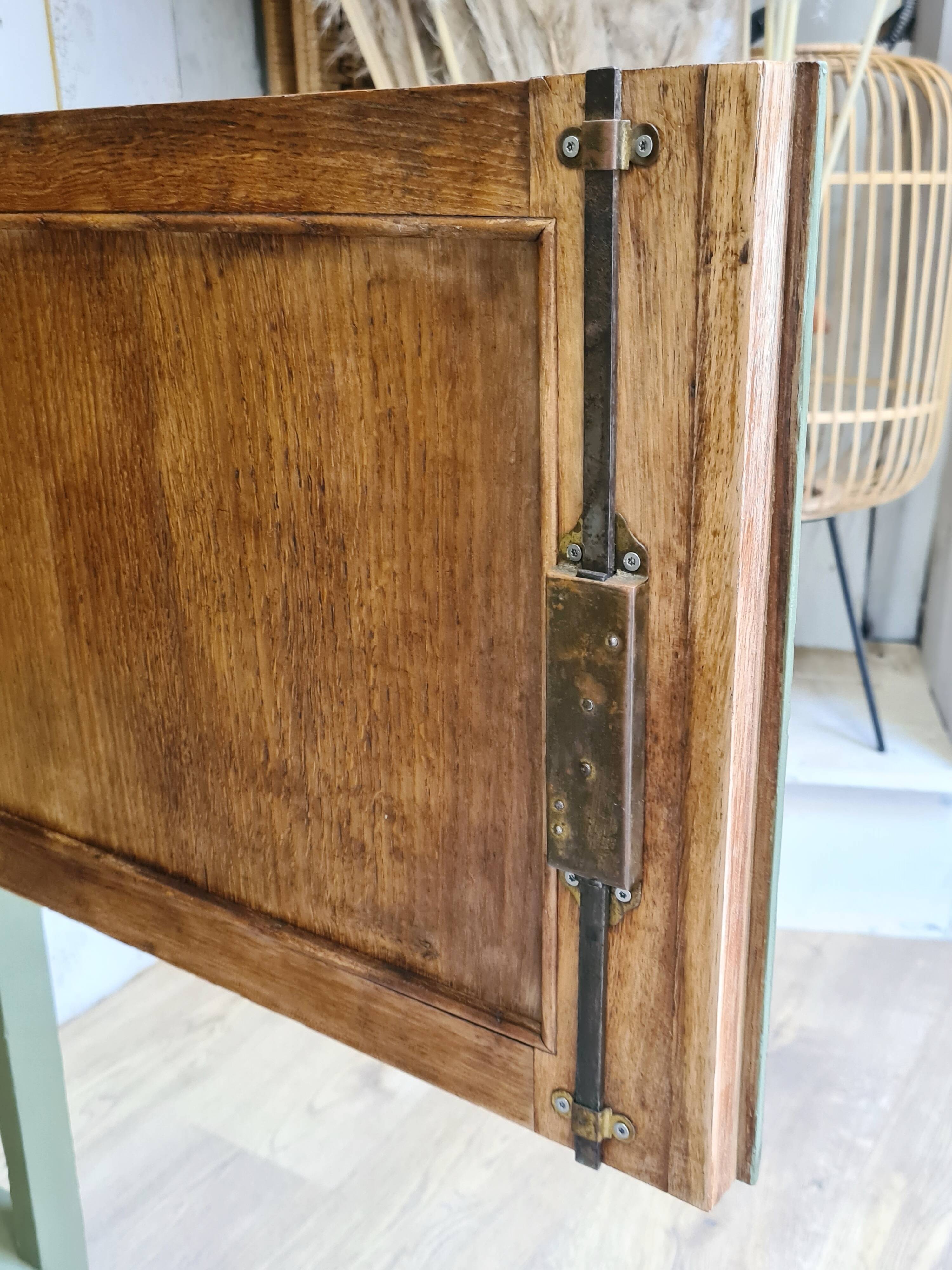 Old 2-door service console in restyled solid oak
