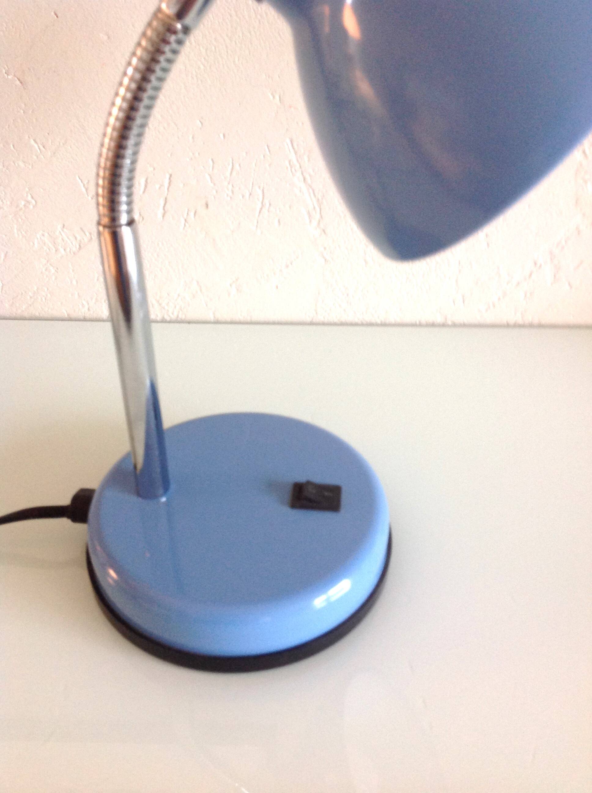 Blue metal desk lamp / vintage 70s-80s