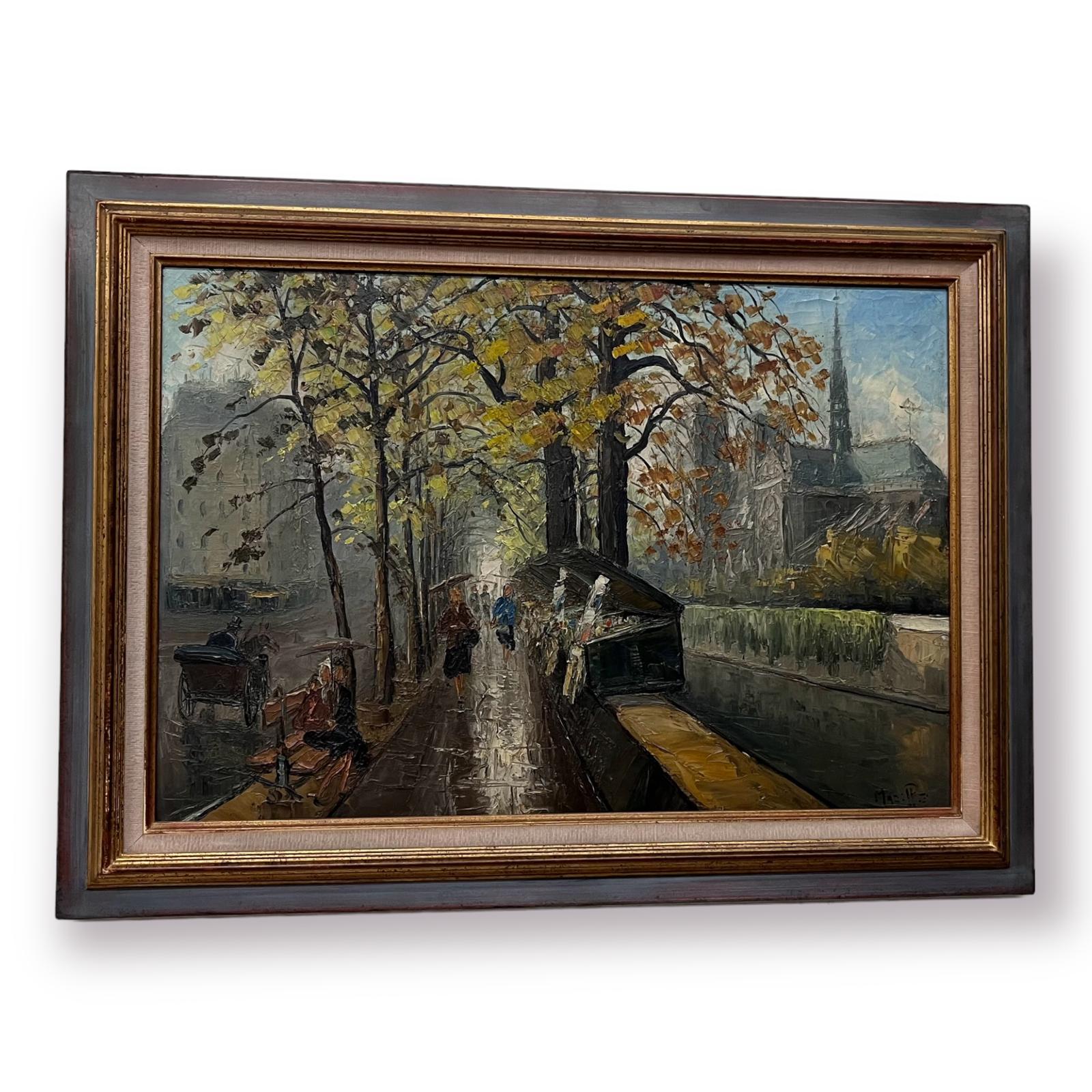 Oil on canvas rue de Paris