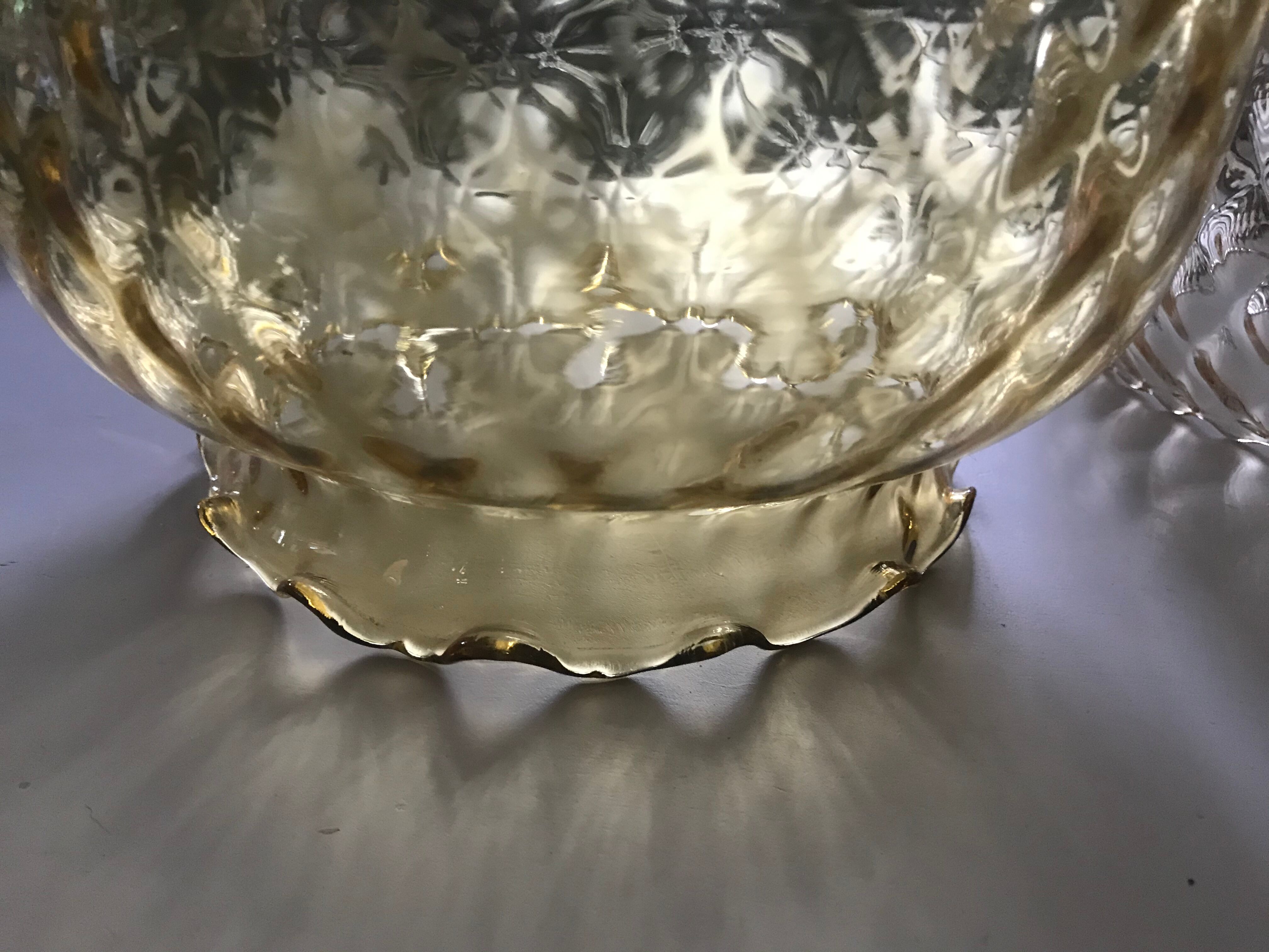 Vintage amber glass suspension