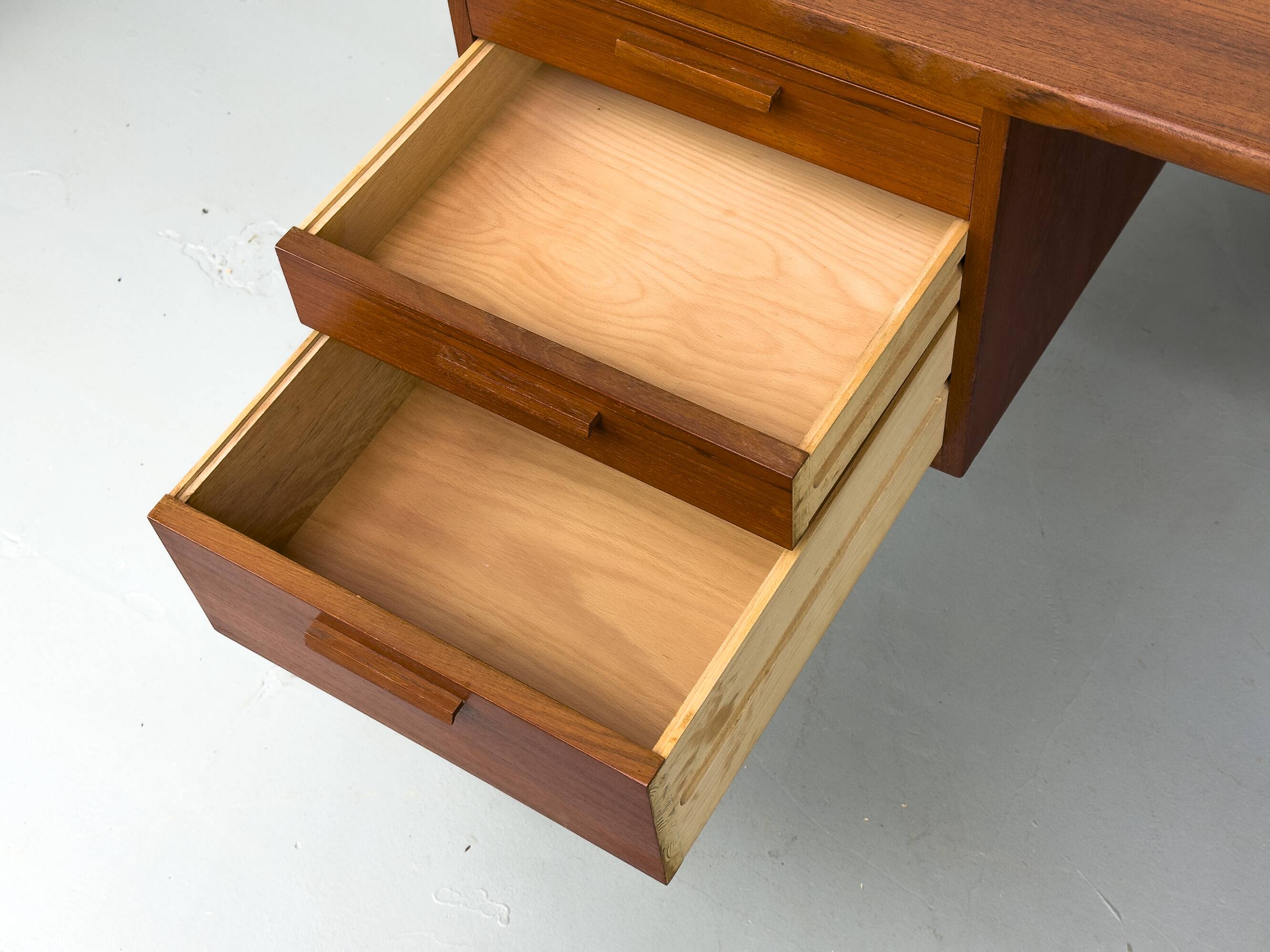 Danish teak desk with drawers, 1960s